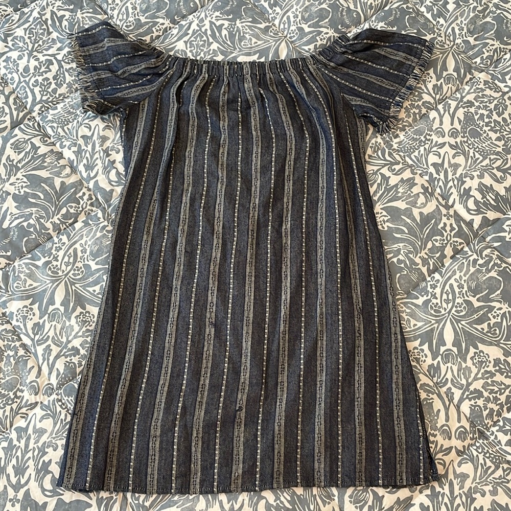 Blue cotton mini dress